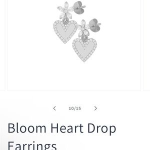Silver Heart Drop Earrings